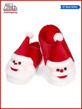 🎅 Christmas Soft Fuzzy House Slippers Anti-Slip Memory Foam Faux Fur Winter